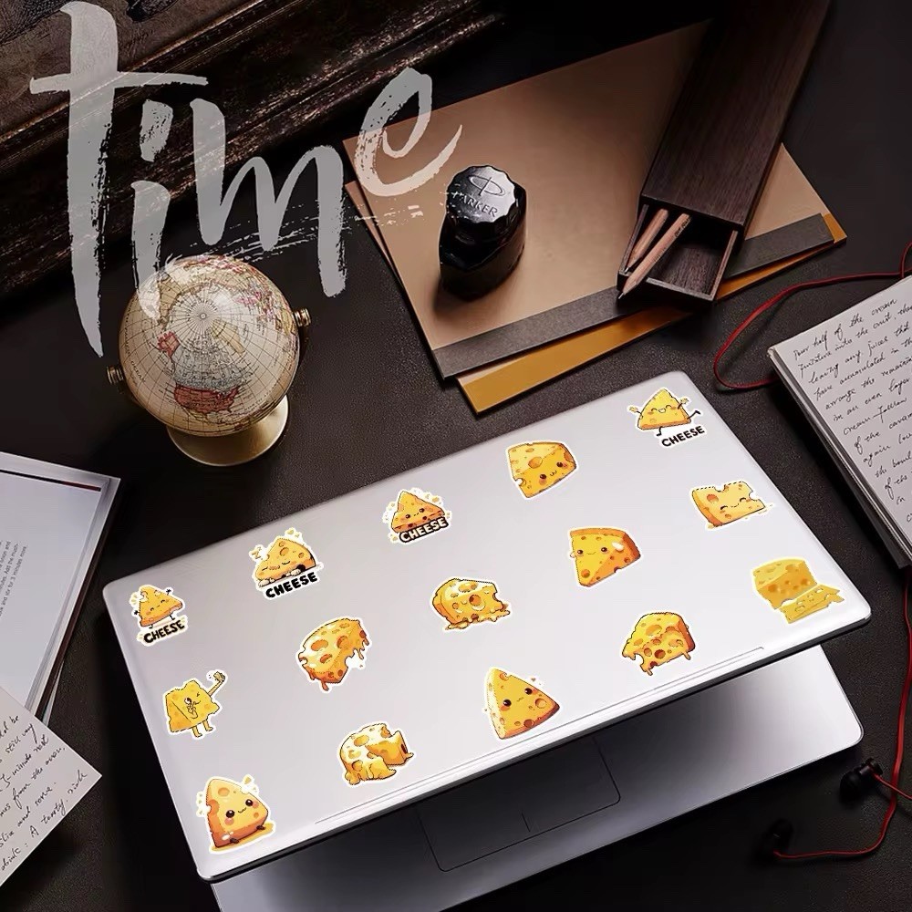 54 Pack Cartoon Cheese Sticker Sheets Food Decal Laptop Hydro Yeti Free Shipping