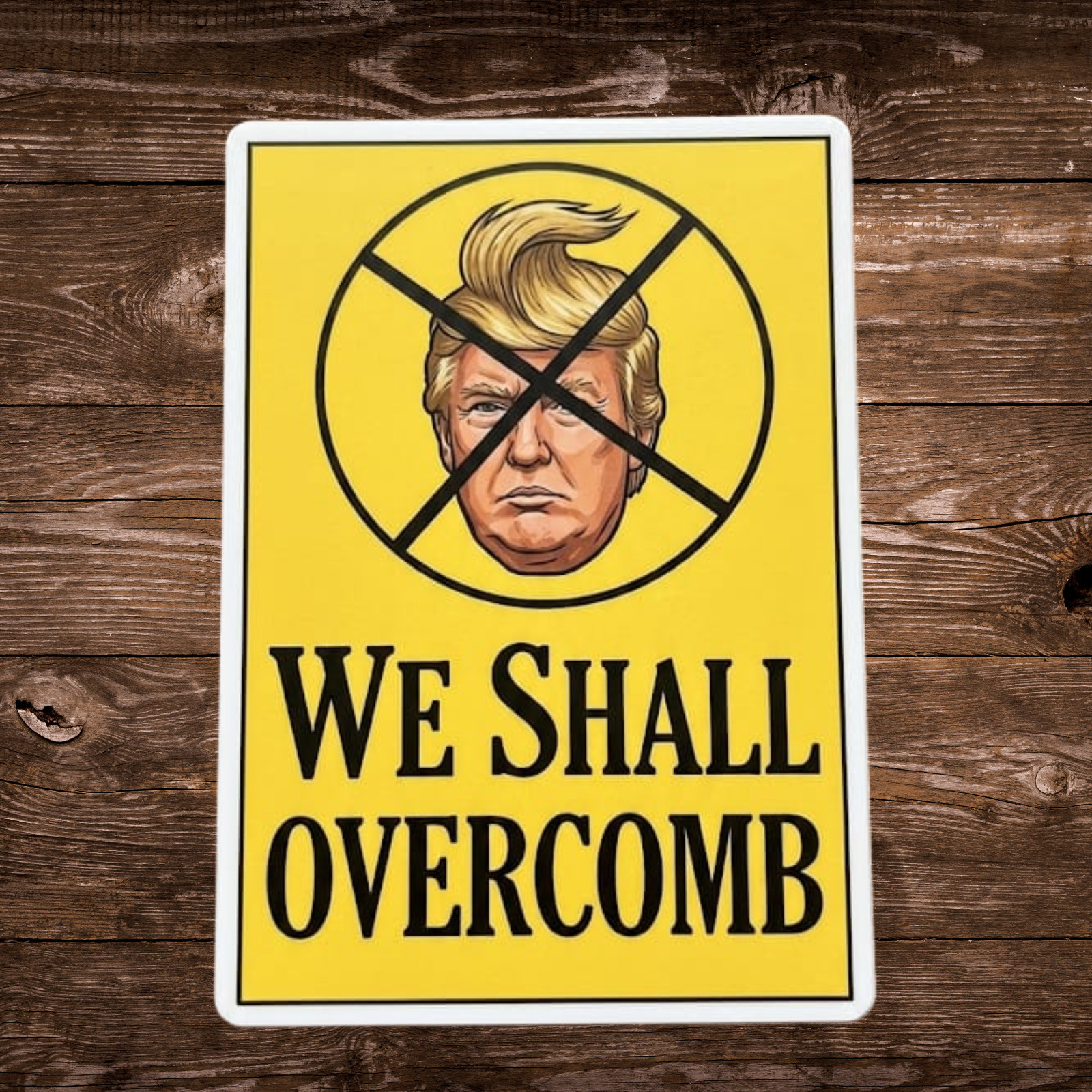 Anti Trump Sticker NO KINGS PROTEST "We Shall Overcomb" Waterproof 1/10/50/100