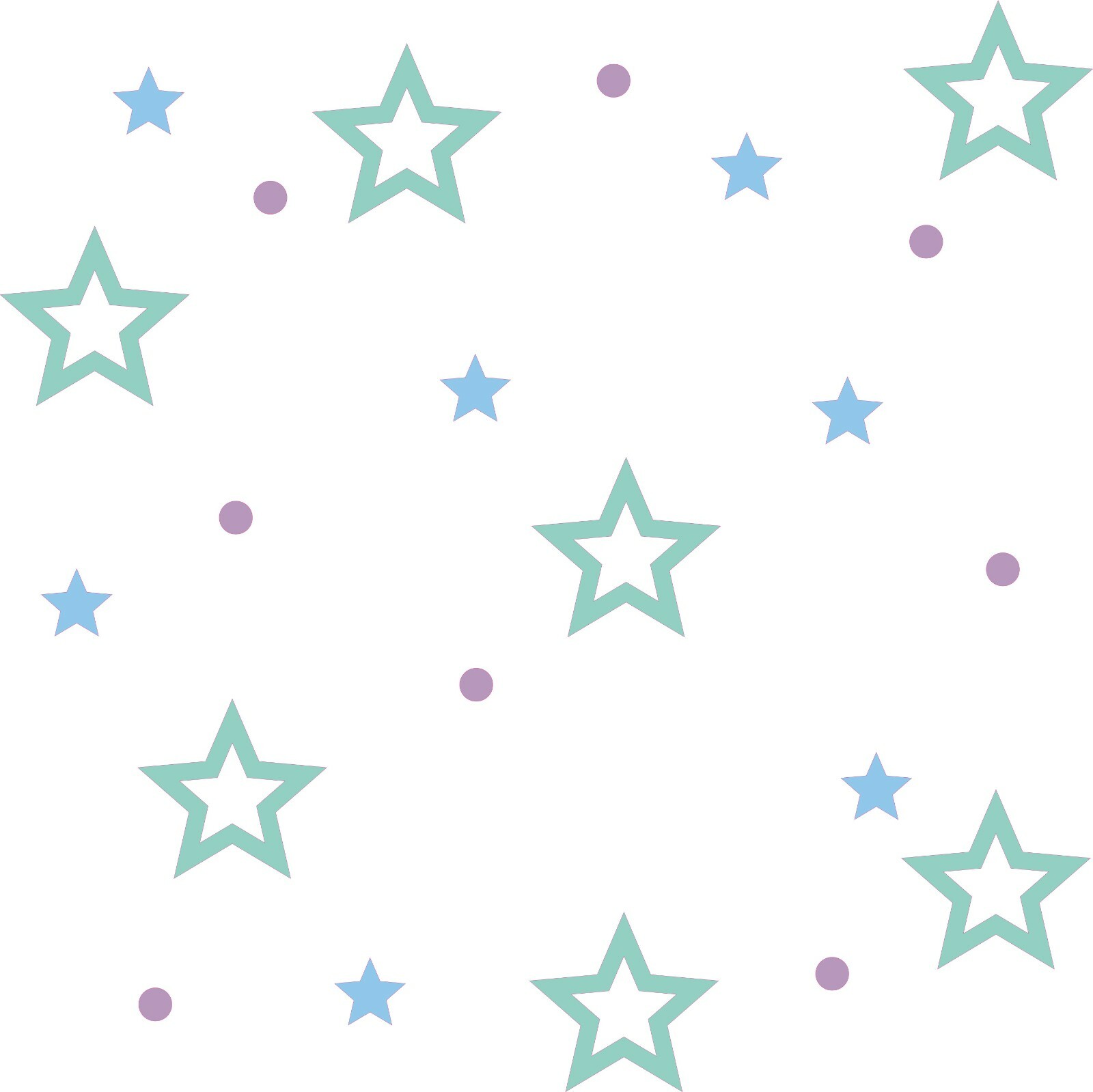 Removable Vinyl Decor Polka Dot Stars Pattern Design Vinyl Home Wall Decal Sheet