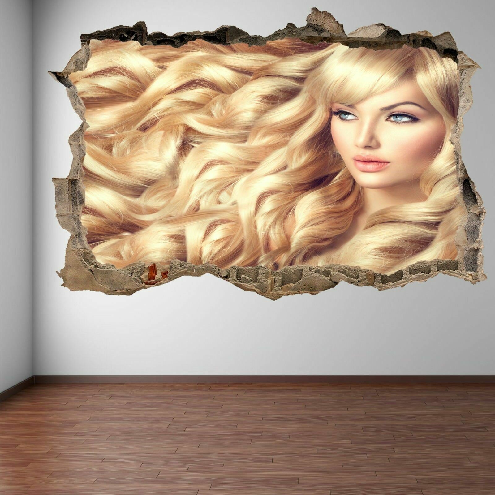 Long Shiny Hair Woman Model Beauty Salon Wall Art Stickers Mural Decal Decor GP2