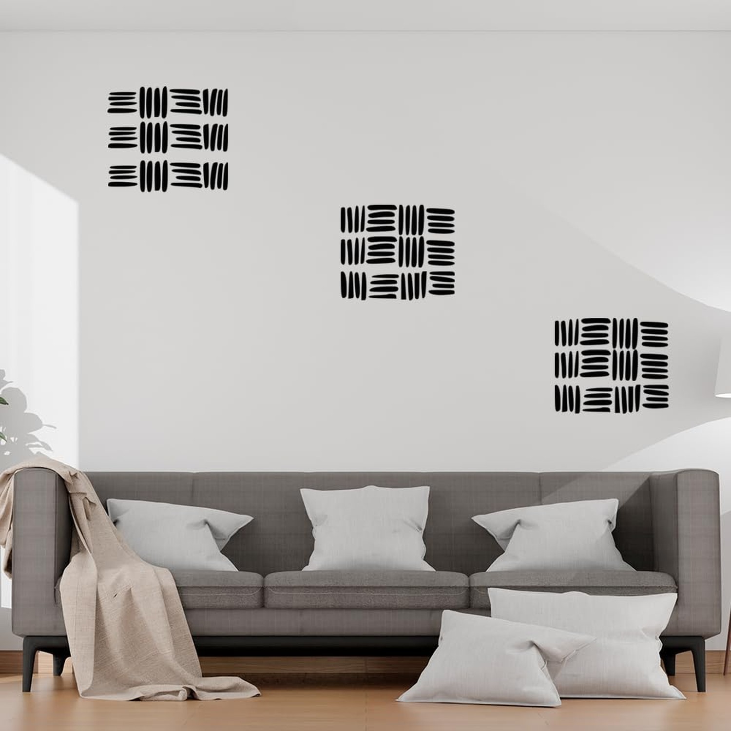 Black Wall Decals – 10 Irregular Shape Vinyl Sticker Packs – Minimal