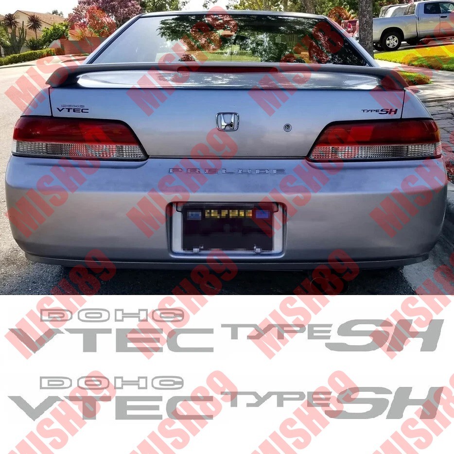 Honda Prelude Type SH Decals Dohc Vtec Vinyl Sticker OEM Size – 2 Pack Any Color