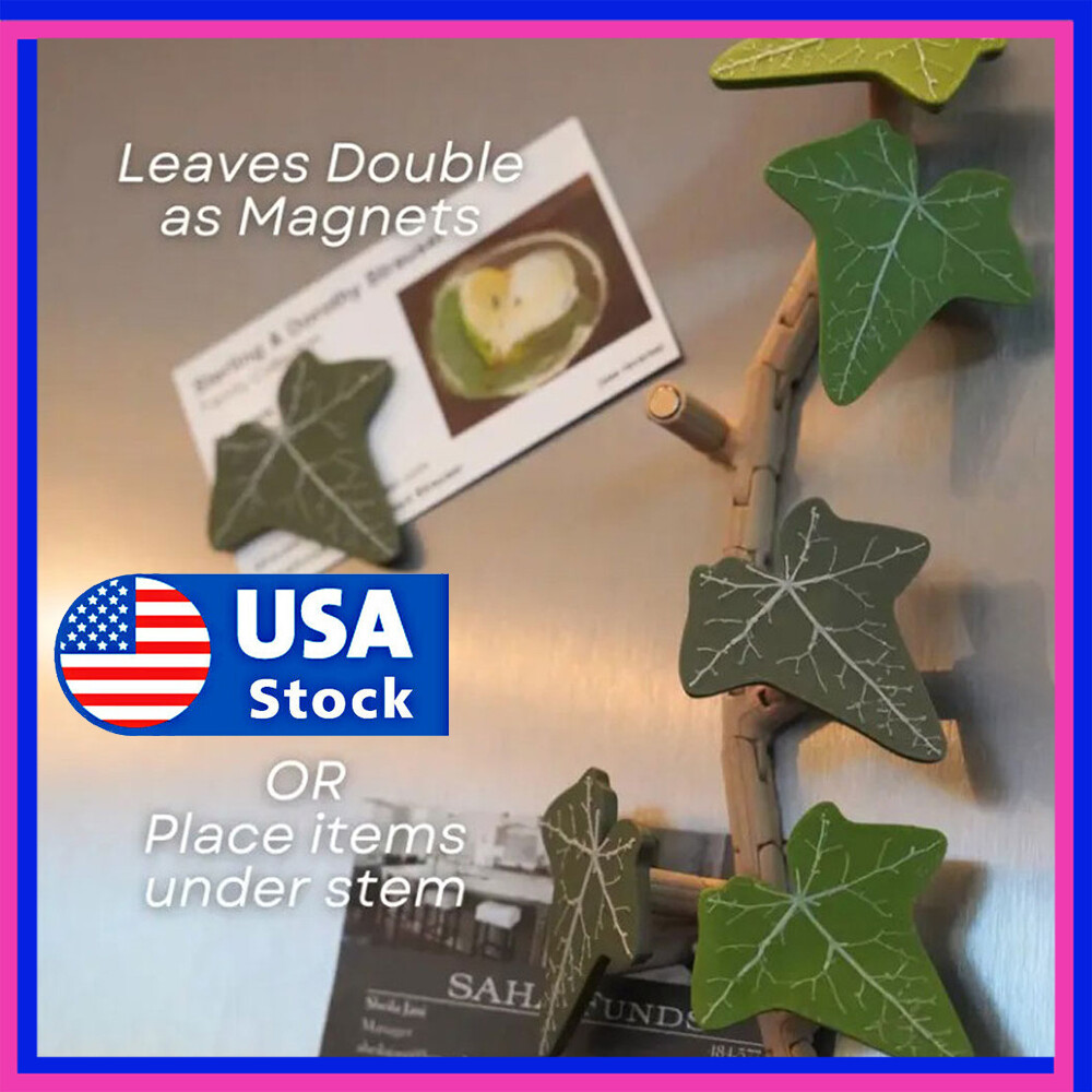 Ivy Fridge Magnet with Articulating Stems 3D Printed Ivy Leaf Plants GN