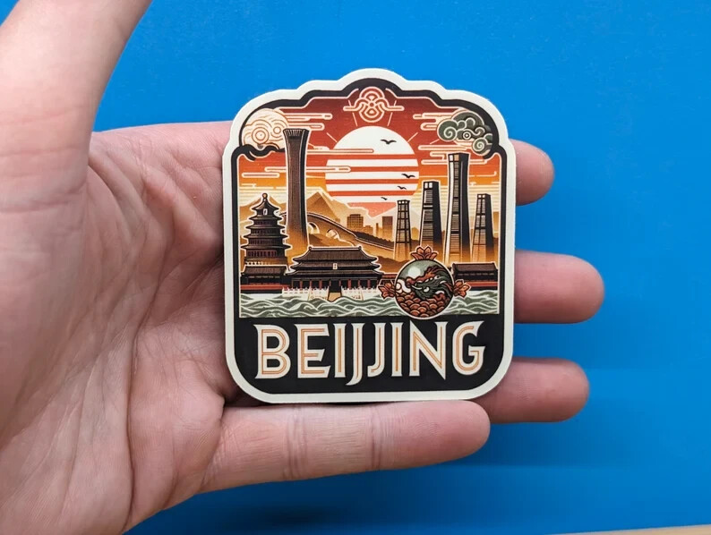 Beijing China Travel Sticker – Weatherproof Die Cut Decal for Luggage & Suitcase