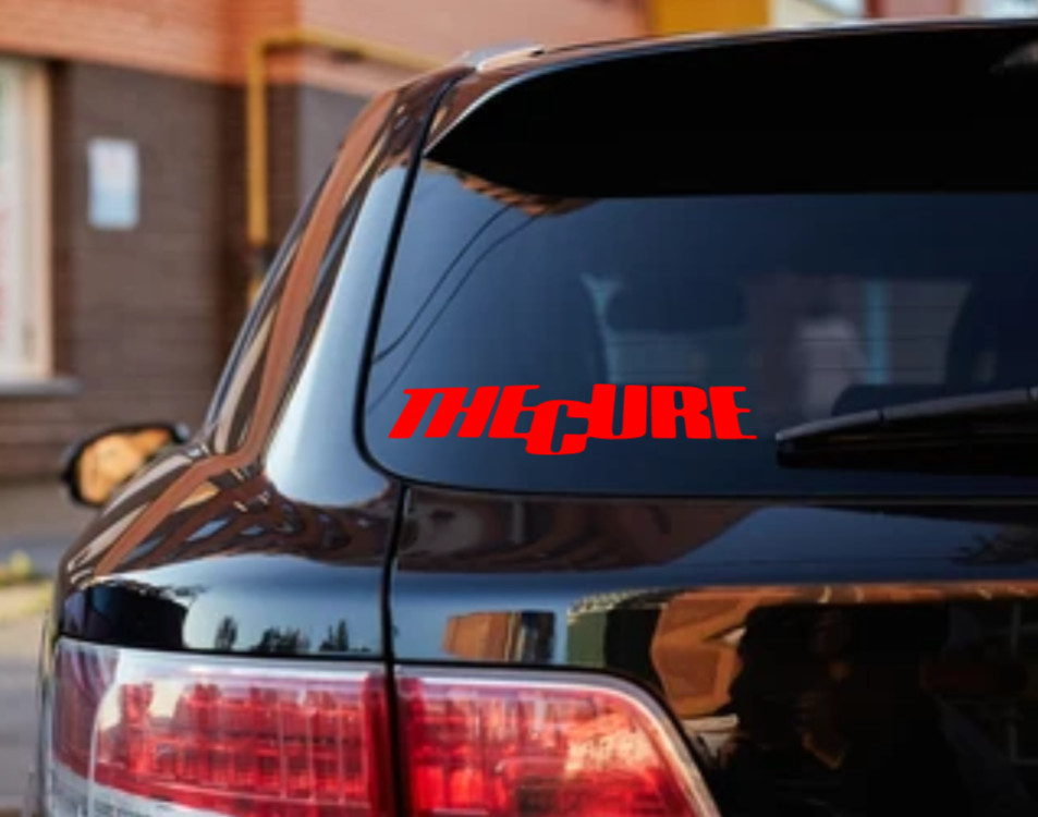 The Cure Car Decal Vinyl Glossy Band Logo Bumper Sticker New Wave Goth Rock