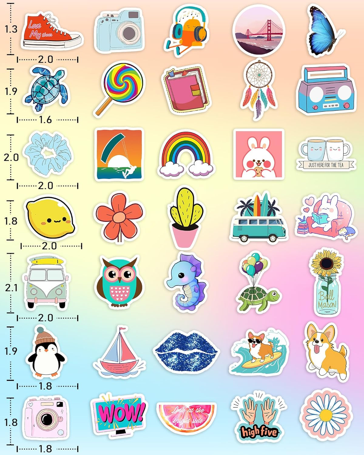 300 Pcs Stickers for Kids, Cute Vinyl Waterproof Stickers for Water Bottle | Tre