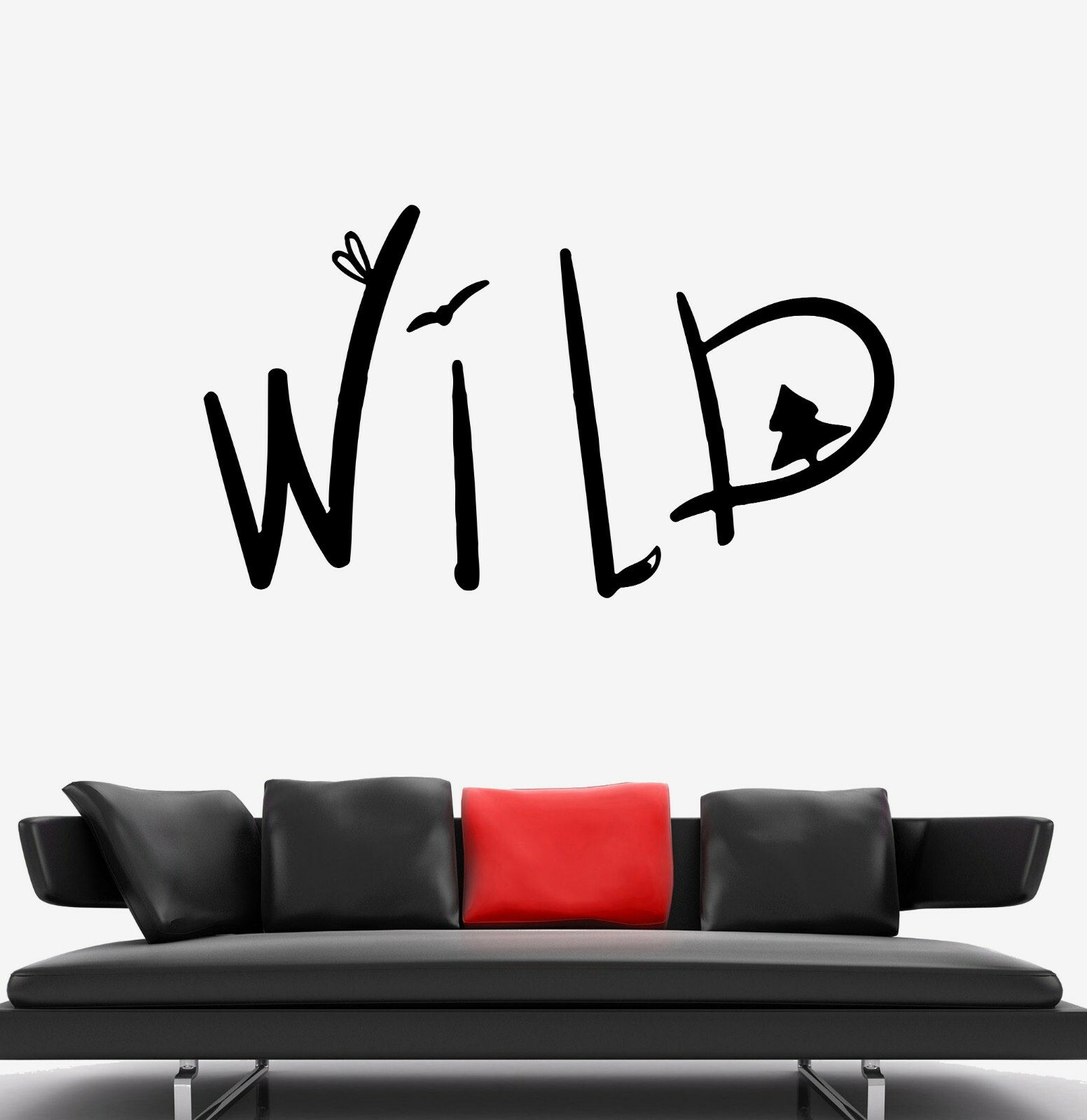 Wall Decal Wild Nature Animals Forest Word Vinyl Sticker (ed1501)