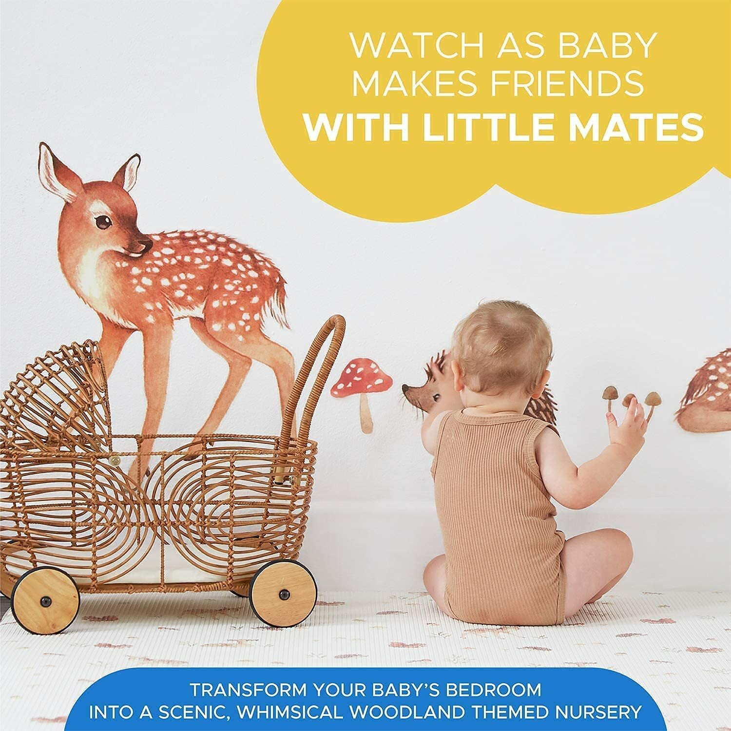 28pc Woodland Animal Wall Stickers Decal Baby Nursery Room Decoration Gift Idea