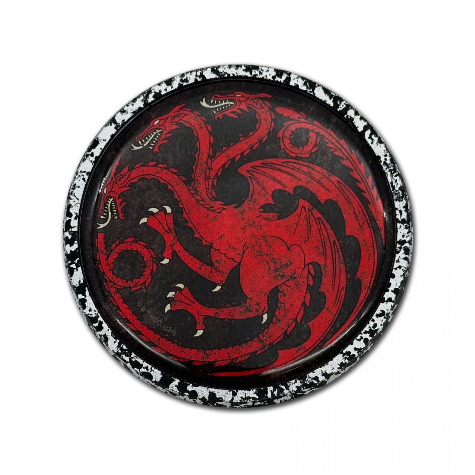 Game of Thrones House Targaryen Distressed Chrome Metal Car Emblem Multi-Color