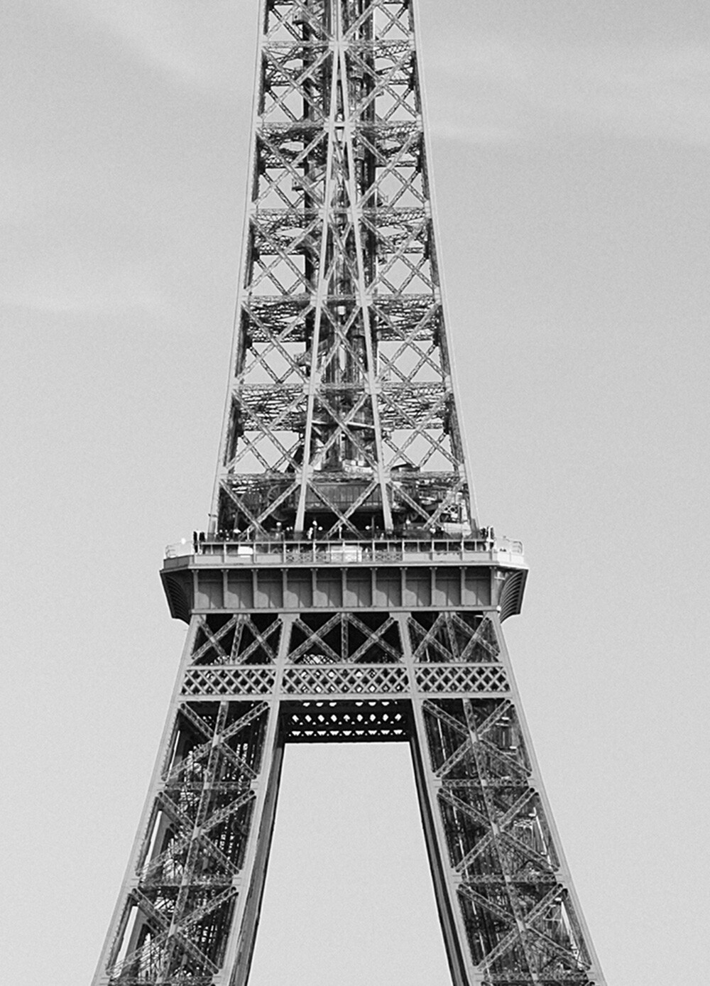 Eiffel Tower Wall Mural 72Wx100H Removable Wallpaper B&W Photo Paris France DIY