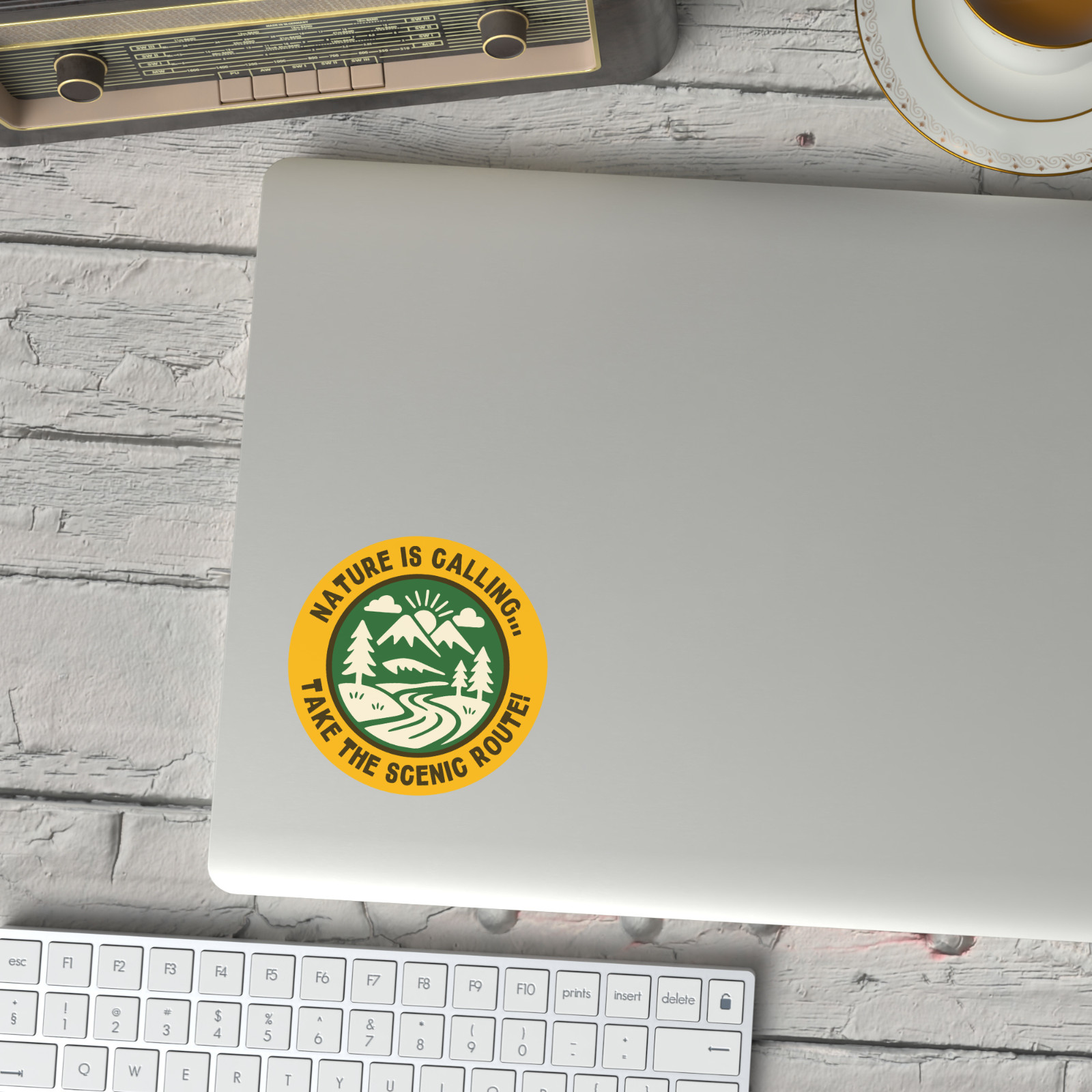 Nature Is Calling Sticker Scenic Route Camping Hiking Outdoor Decal