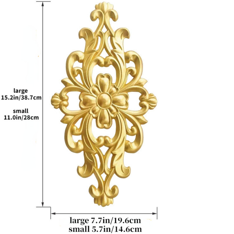 1X Plastic Carved Applique Decor Self-adhesive Furniture Decal Wall Door Sticker