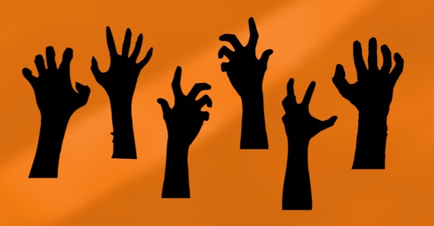 Zombie Arms Decal – Full Set of six Removeable Permanent Decal Cling Halloween