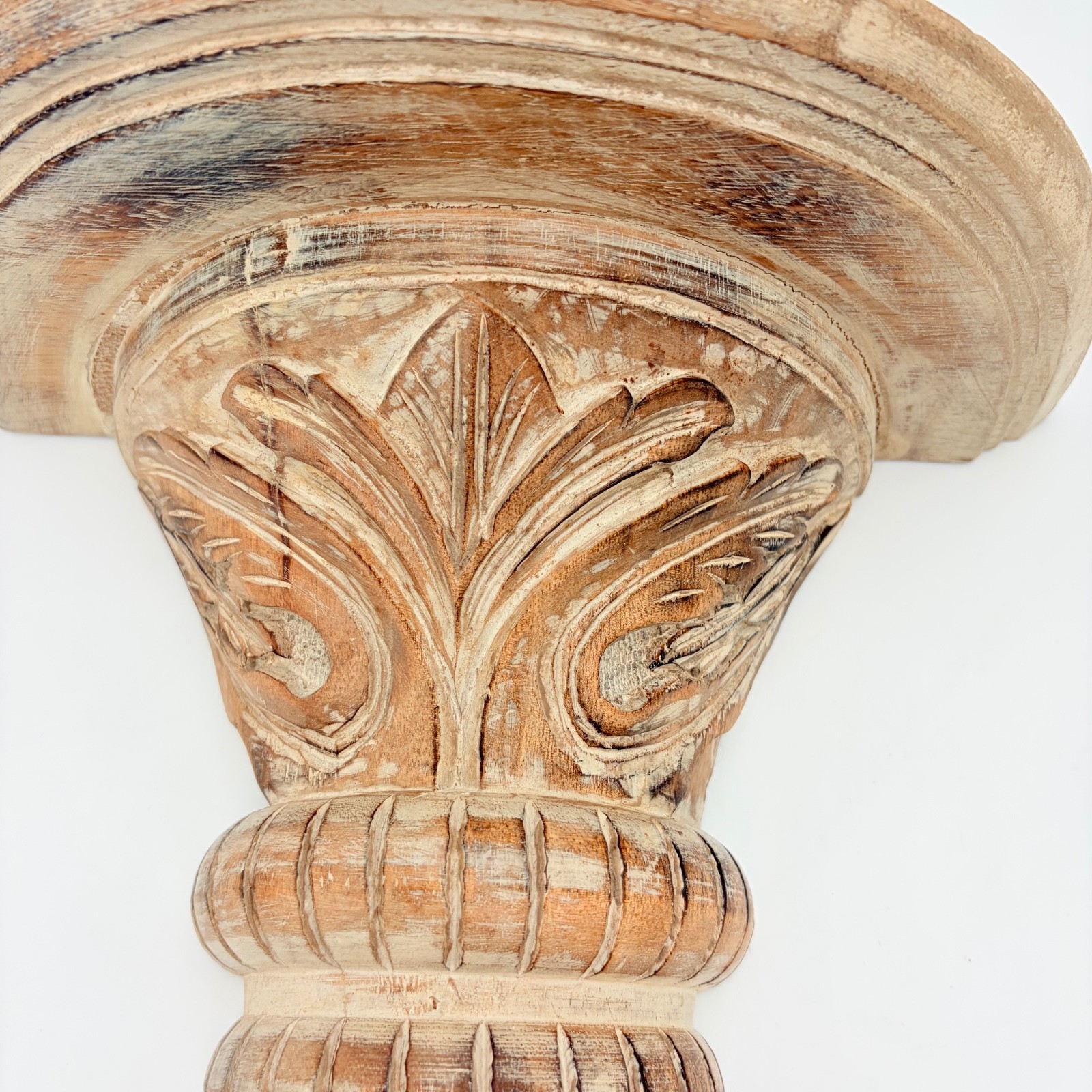 Wall Sconce Shelves Carved Wood Vintage Ornate Set of 2 made in India