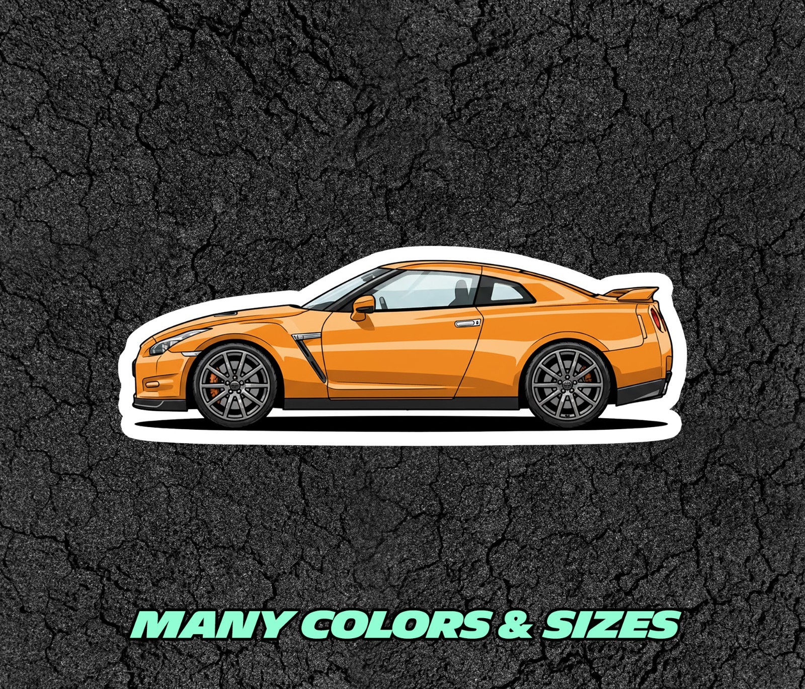 JDM Nissan Skyline GT-R R35 Car Profile Sticker Laptop, Phone, Book, Window