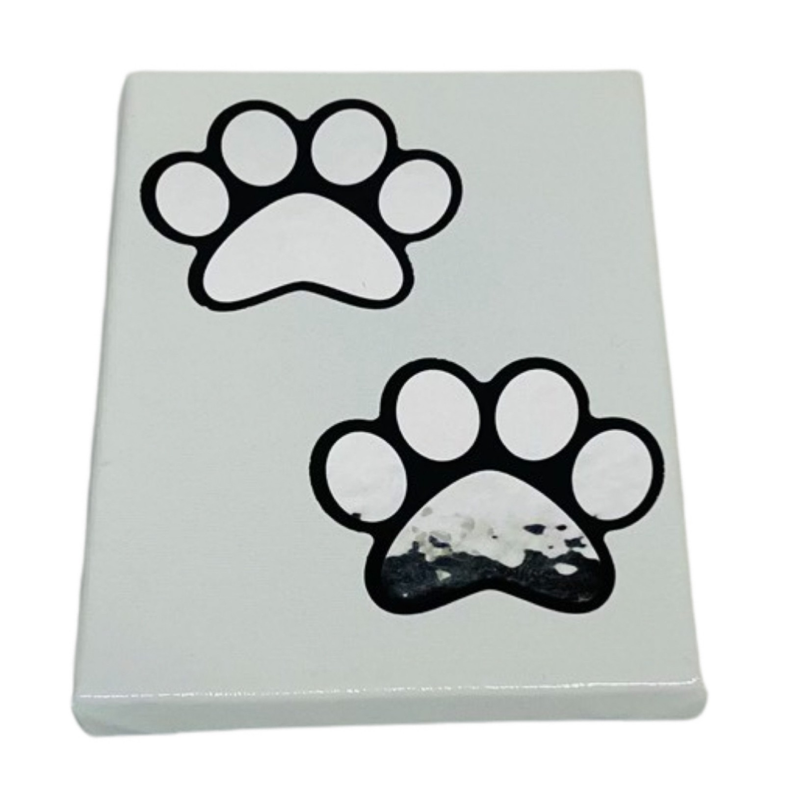 Paw Prints Stickers on 5" x 7" x 1/2" Painted Canvas with Hangar on back