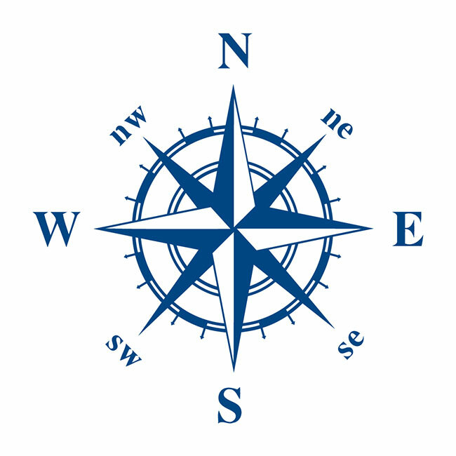 Compass Navigation Automotive Die Cut Decal Multi colors Oracal 651 brand & more