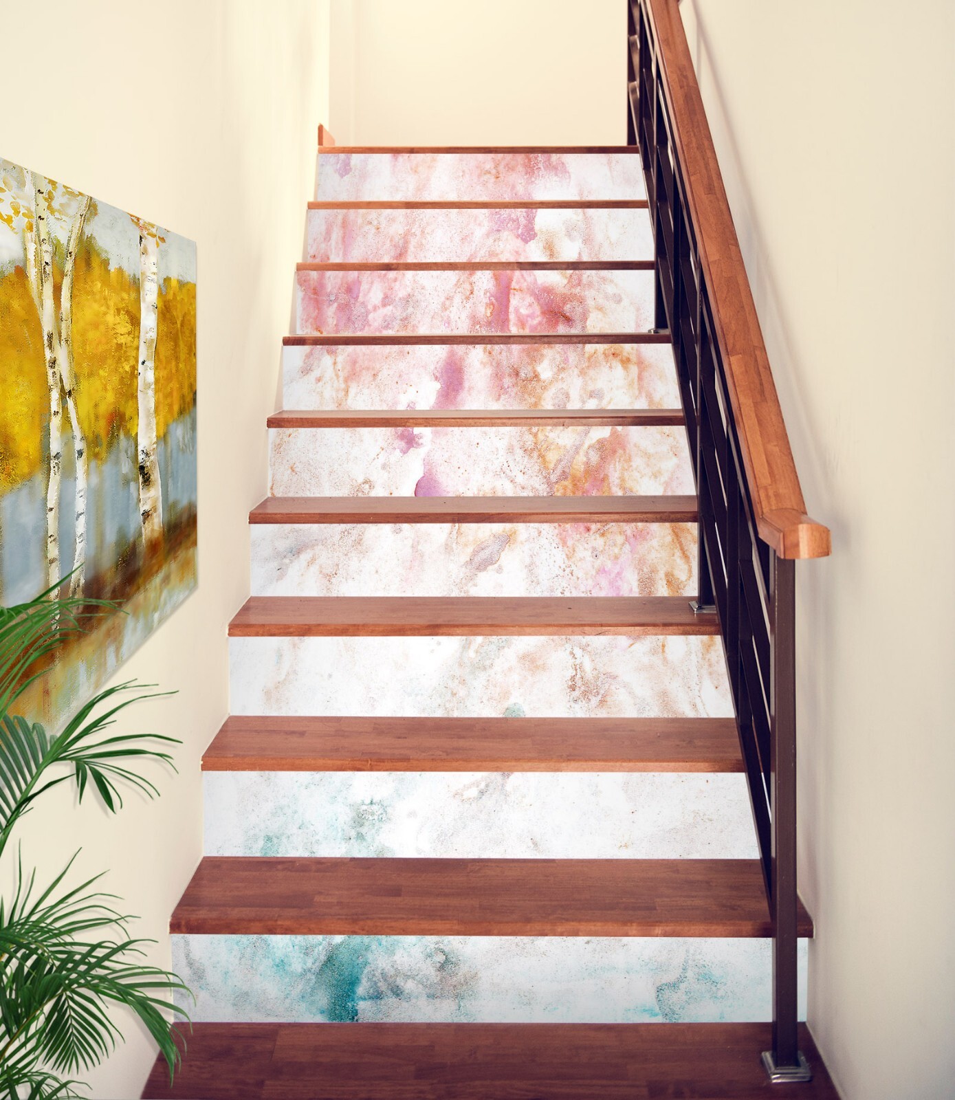3D Pink Texture 564 Stair Risers Decoration Photo Mural Vinyl Decal Wallpaper