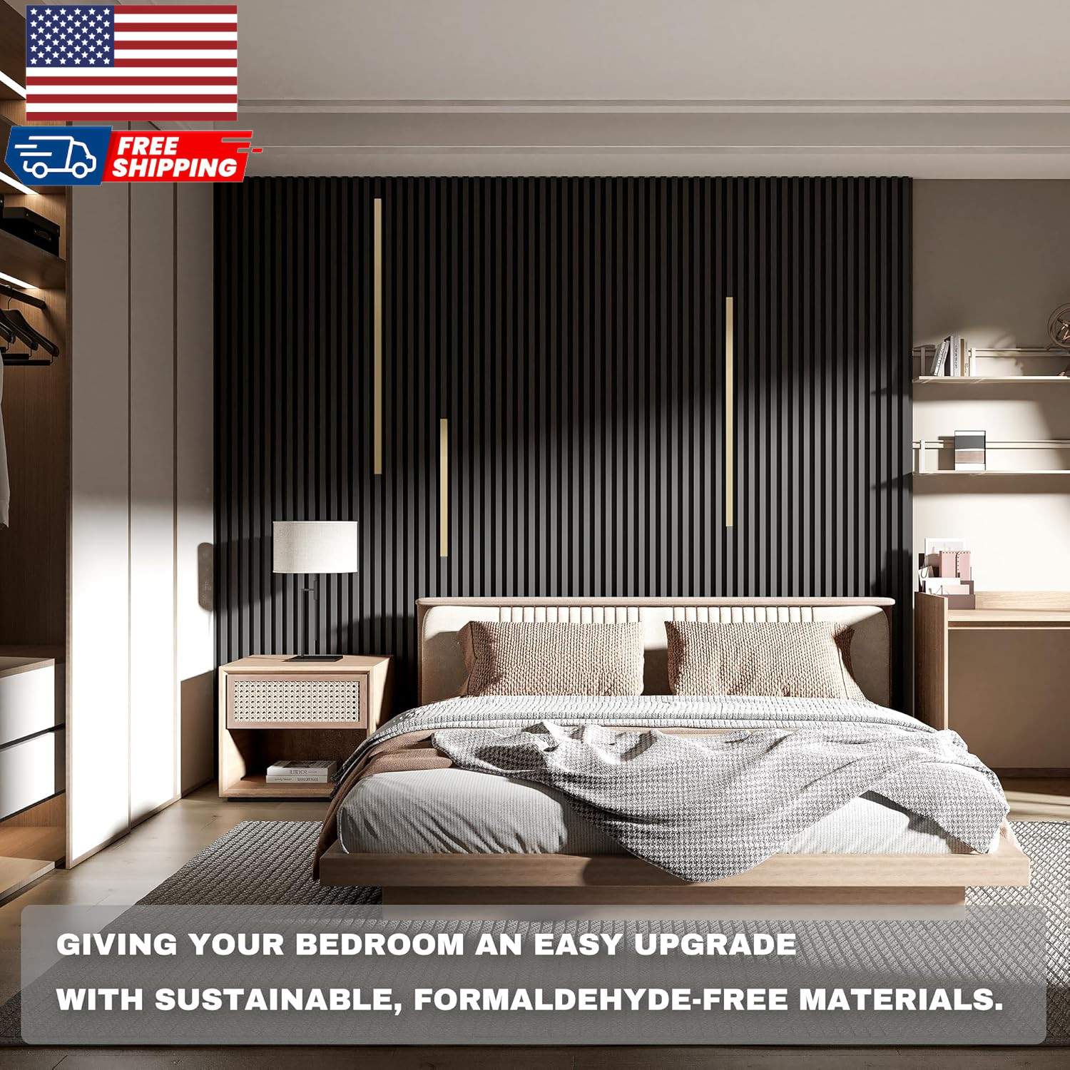 Black Wall Panels for Interior Walldecor Accent Wallpanels for Bedroom Livingroo