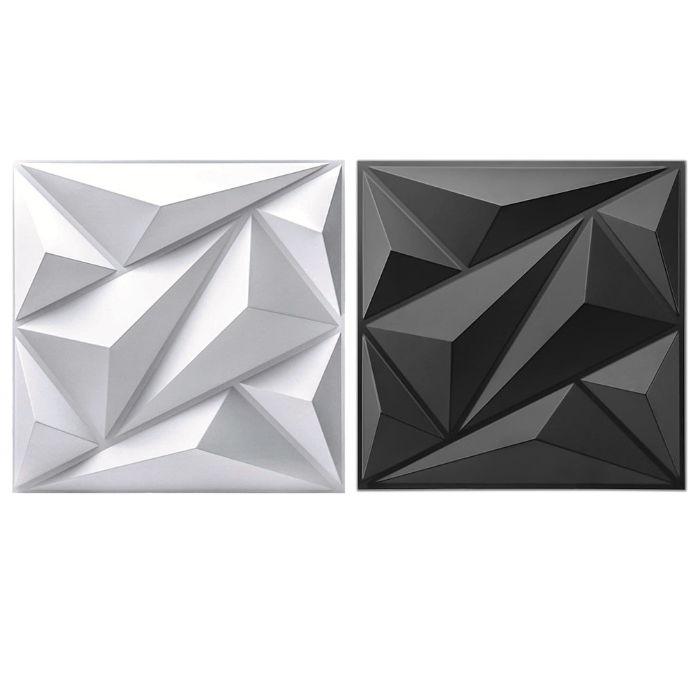 50/100X Matte 20×20 in Square 3D Diamond Textured PVC Stick On WALL PANELS Event