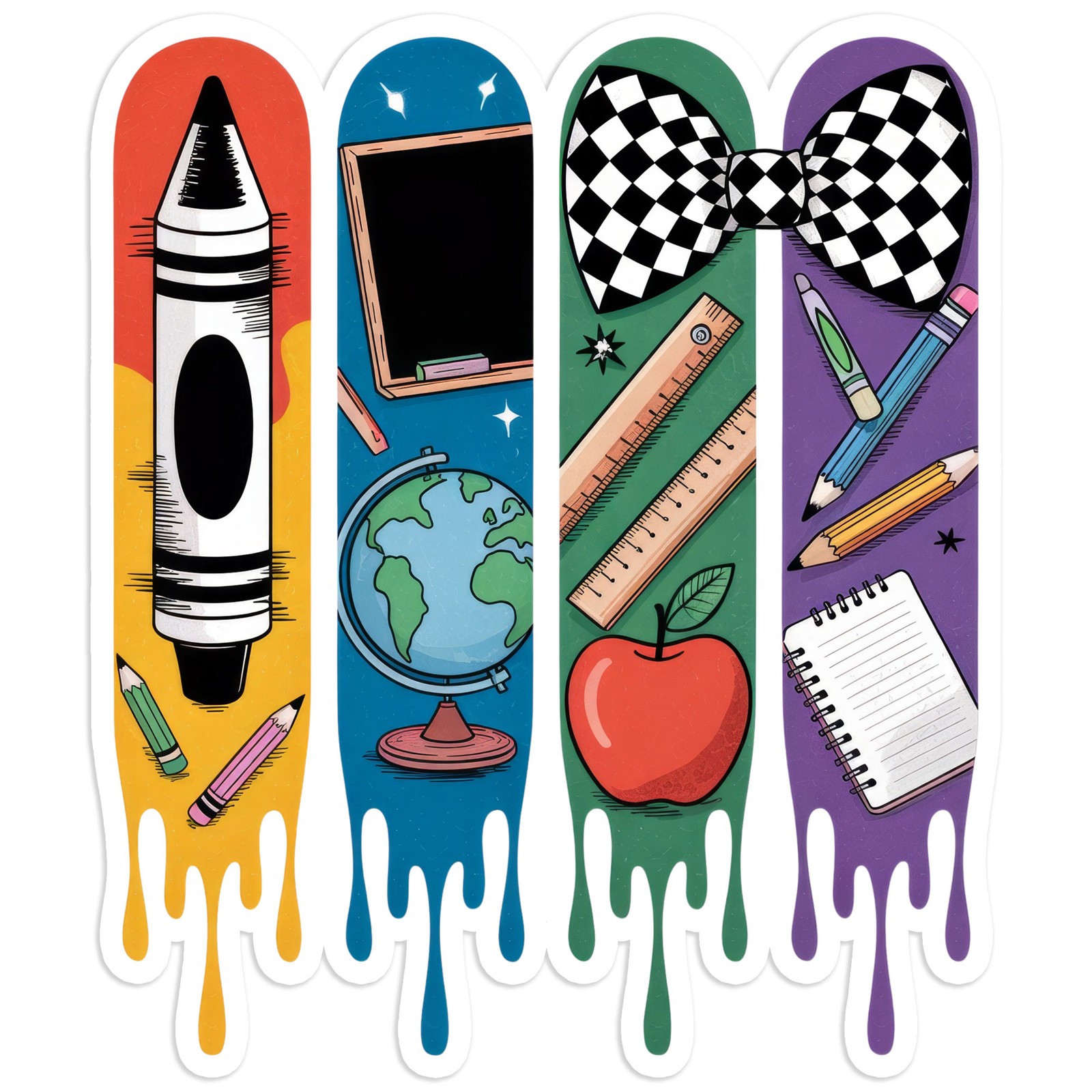 Crayon School Brushstrokes – Vinyl Decal Sticker – Car Window Laptop – #1321