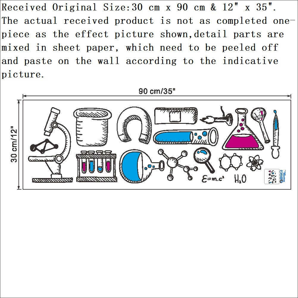Science Laboratory Wall Decals Vinyl Stickers Nursery DIY Home Art Decorations