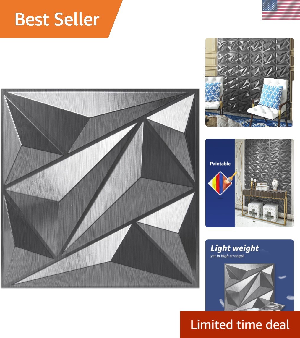 Transform Your Walls with 33 Silver 3D PVC Panels – 32 Sq.Ft. Coverage
