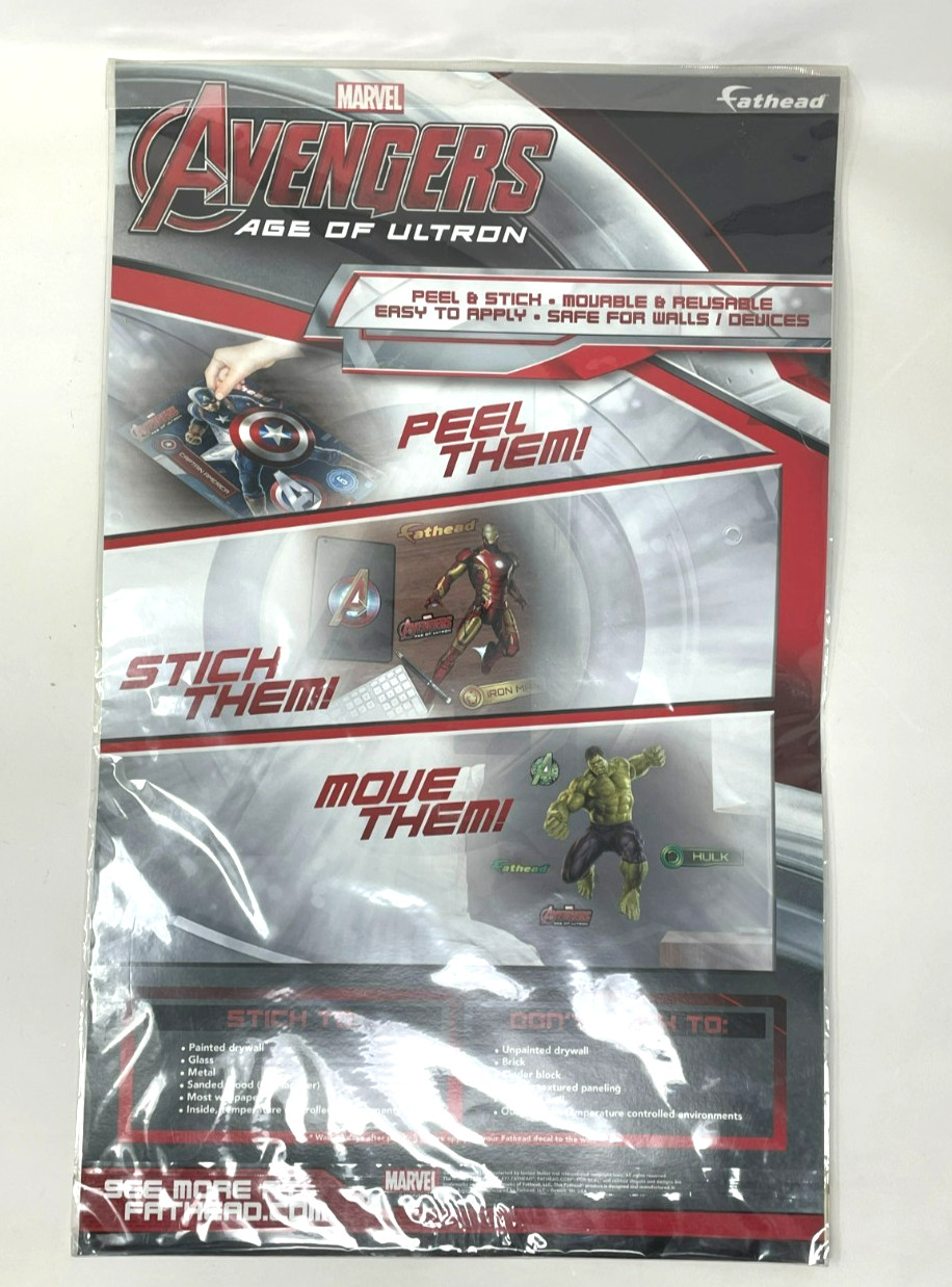 Marvel Avengers HULK Fathead Teammate Decals Age of Ultron Sealed