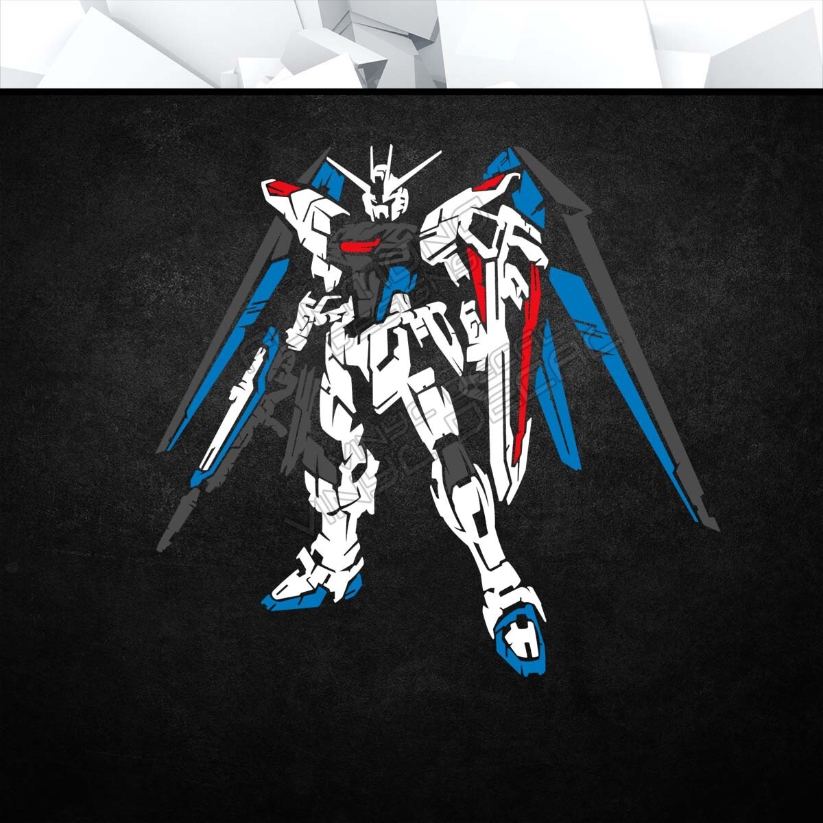Freedom Gundam Vinyl Decal Sticker (Anime Mecha Mech Car Laptop PC Tower Decor)