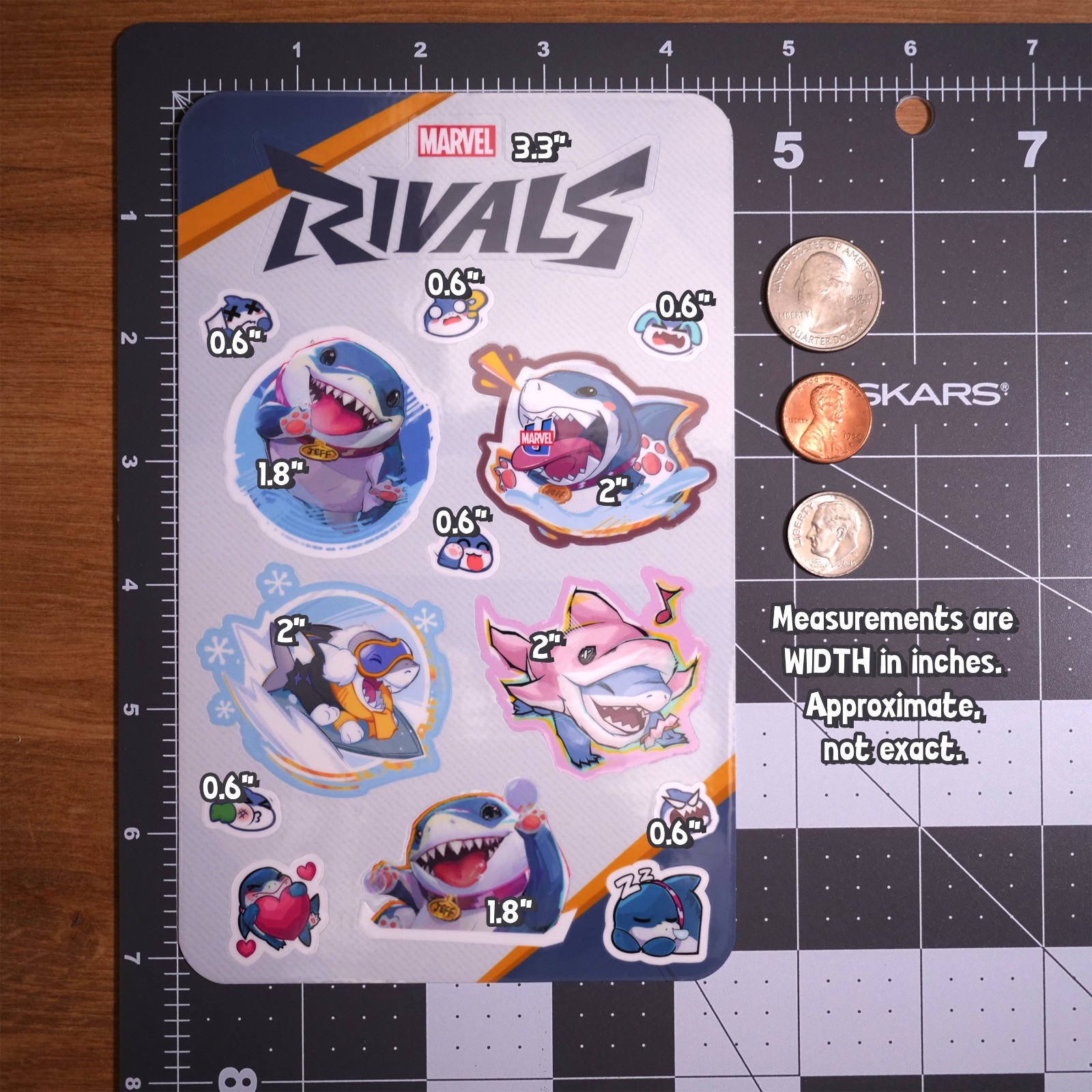Marvel Rivals Jeff the Land Shark Sticker Sheet