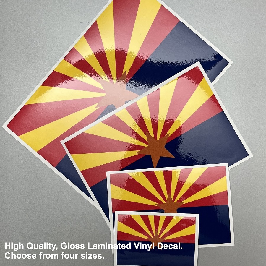 Flag of the State of Arizona Gloss Laminated Decal Sticker Choose Size