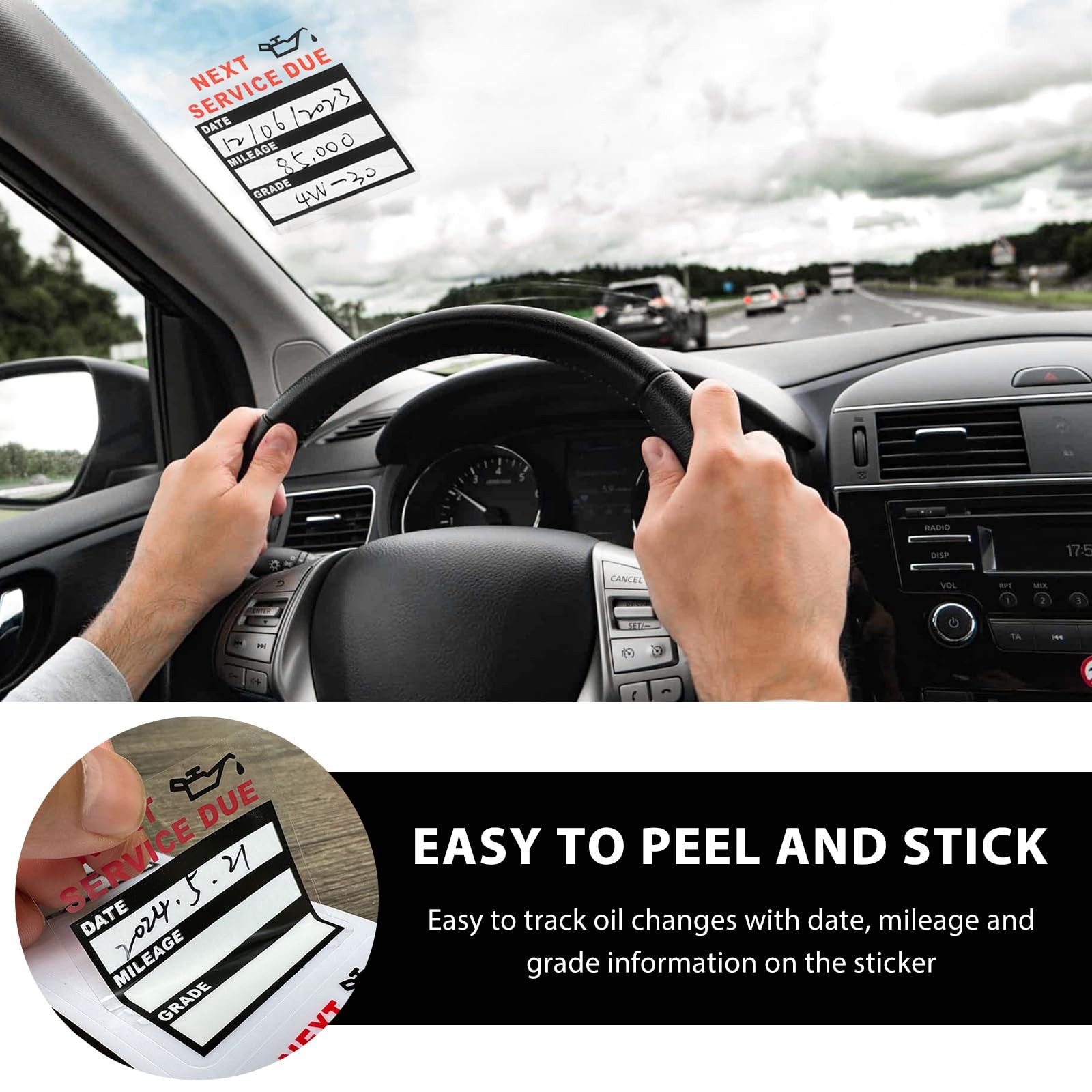 120 PCS Oil Change Stickers, 2×2 Inches Next Service Due Labels Static Cling …
