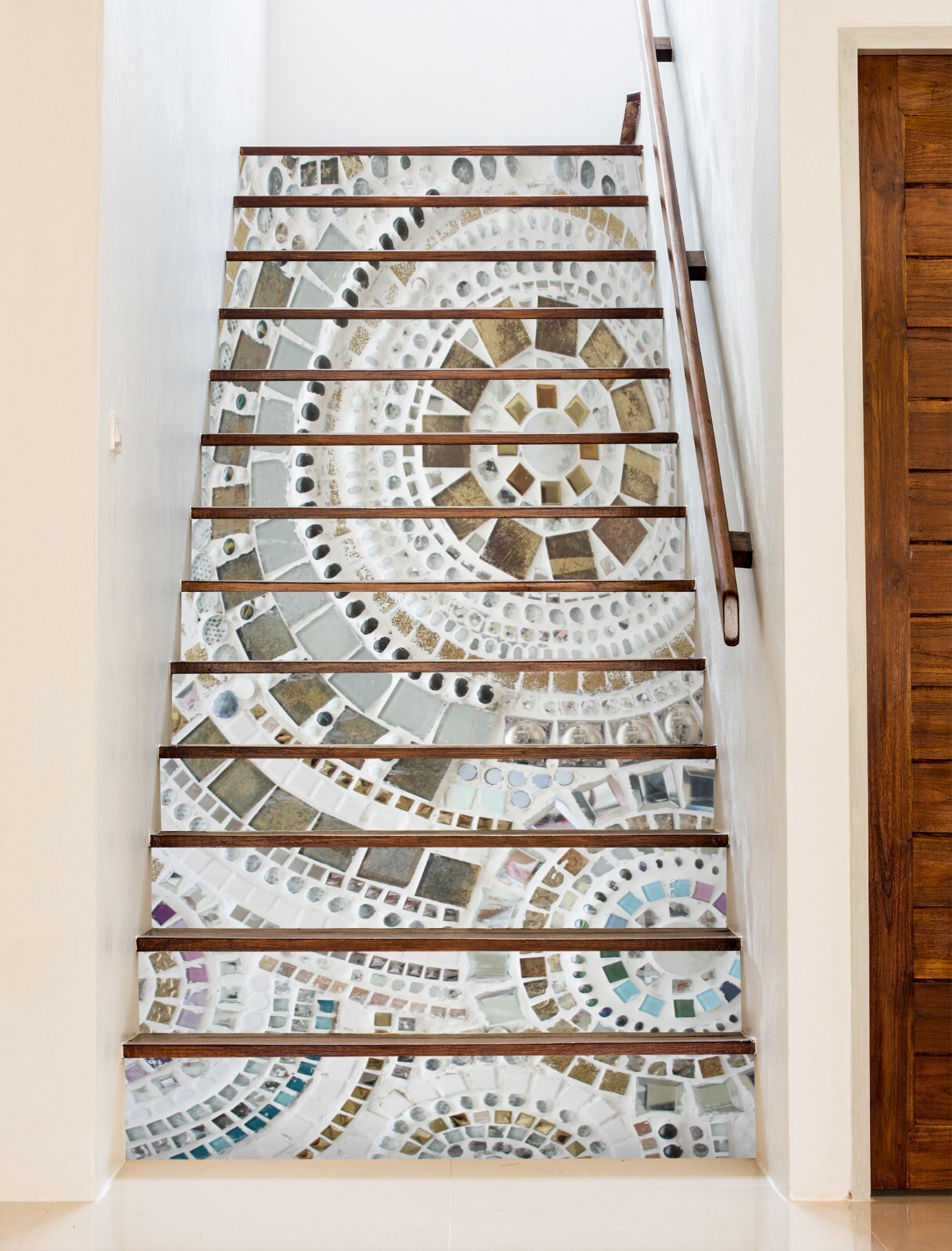 3D Circle Pattern ZHU564 Stairs Risers Decoration Photo Mural Vinyl Wallpaper Am