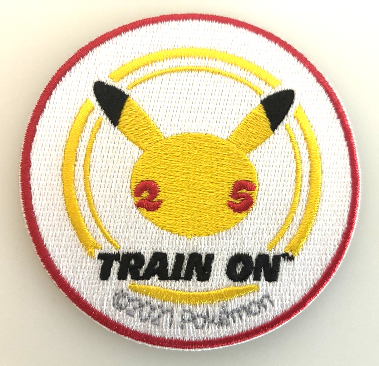 Pokémon Train On 25th Anniversary Pikachu Patch/Sticker~Round~3" Diameter