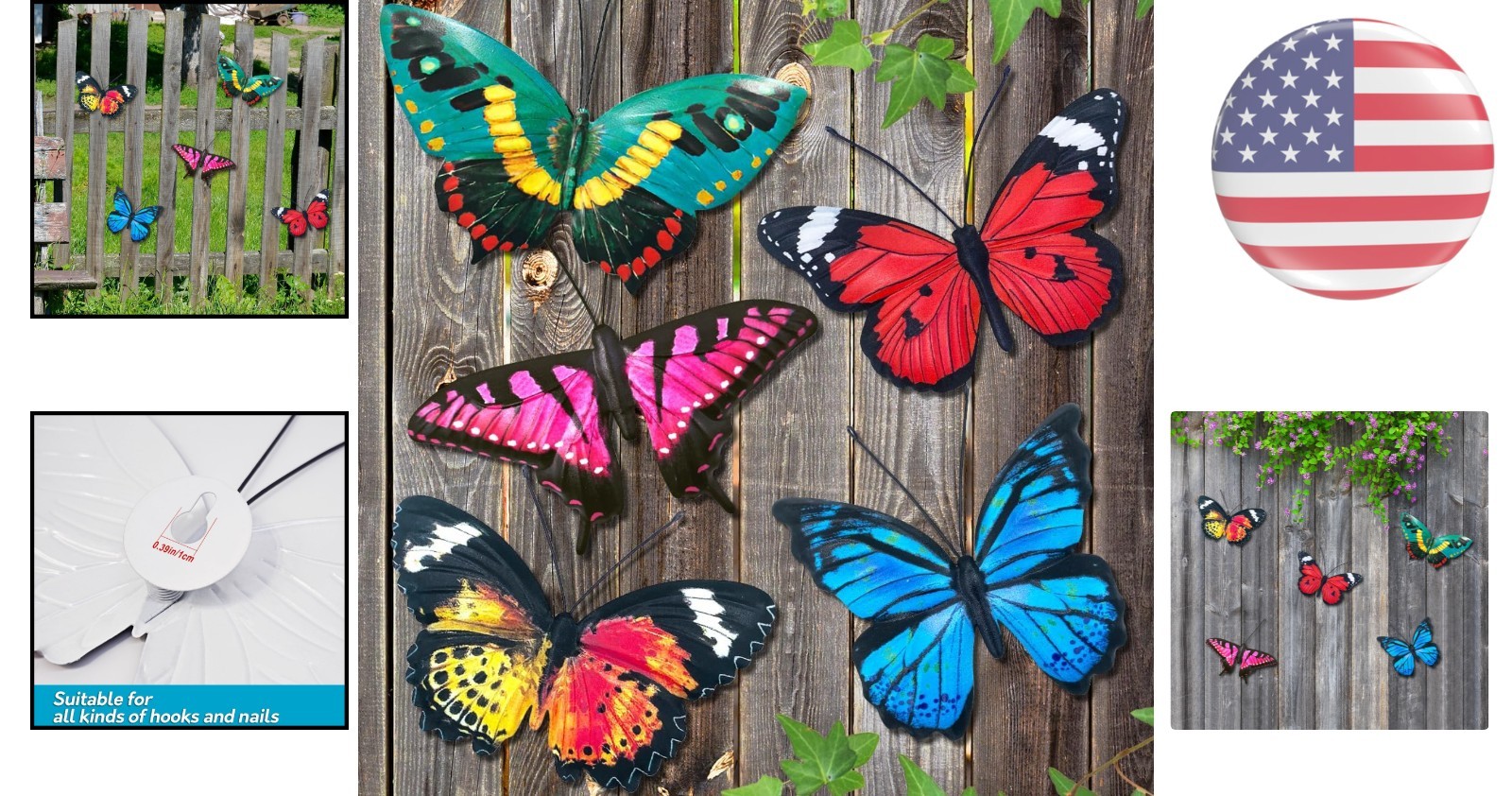 Lifelike 3D Metal Butterfly Wall Art Set – Perfect for Indoor and Outdoor Spaces