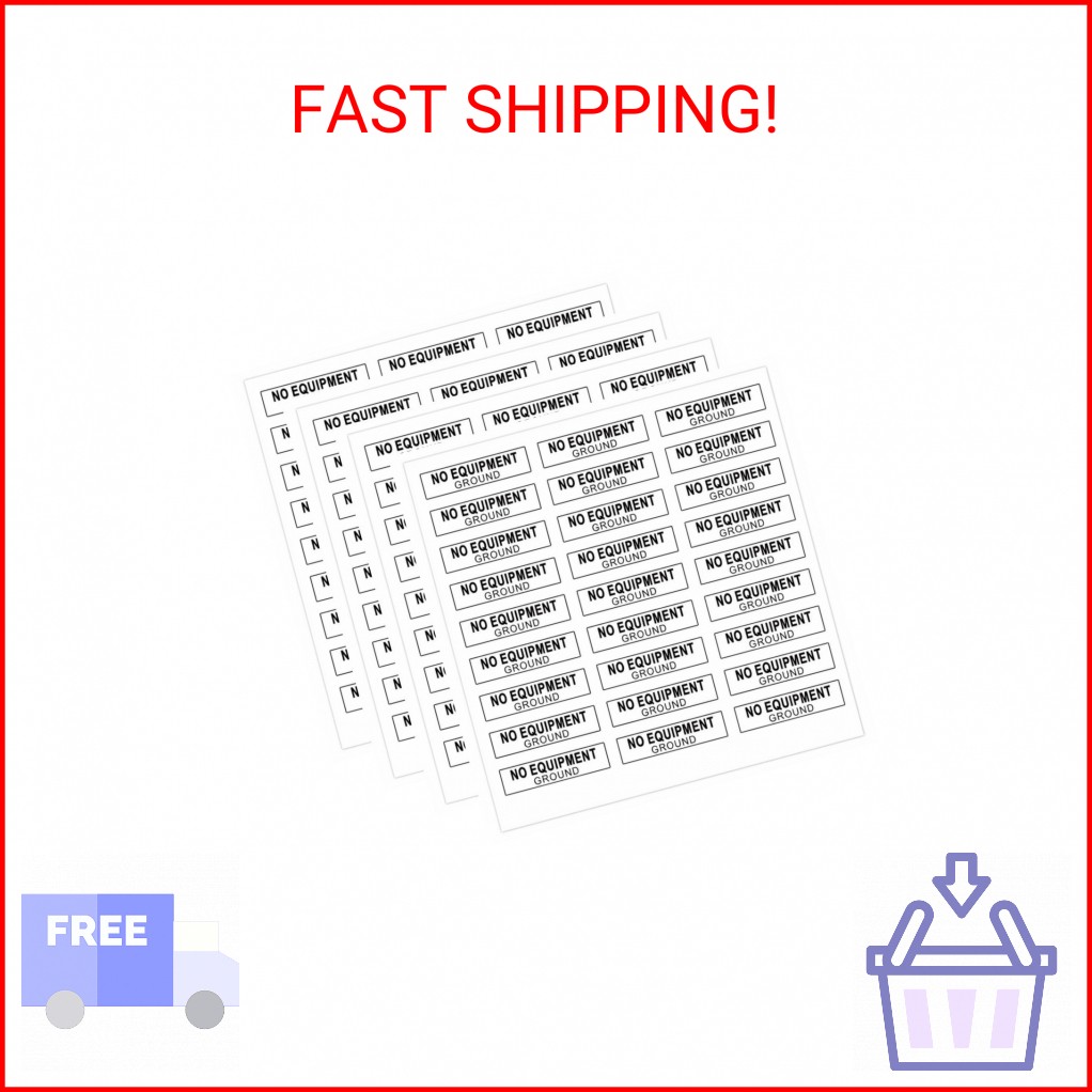 96Pcs NO Equipment Ground Protected Outlet Receptacle Stickers, Small 0.25 x 1.0