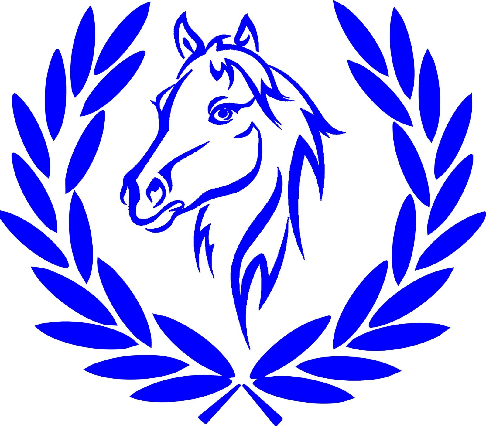 Horse Head in Laurel Wreath – In your choice of color 4" w X 3.5" h