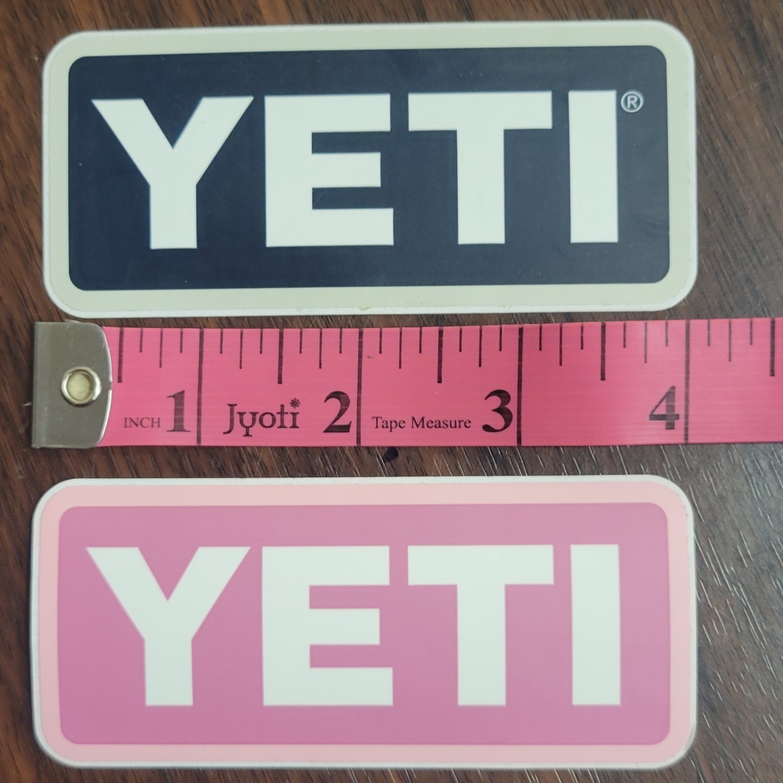 YETI Power Pink & Standard Blue Logo Decals Stickers Set Of Two