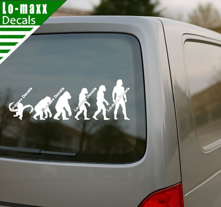 Evolution Of Barrel Of Monkeys Funny Ape To Man Vinyl Decal Sticker Art