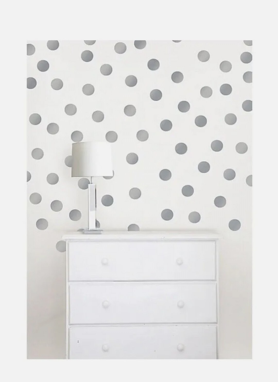 Wall Pops Metallic Silver "Confetti Dot" Peel, Stick + Move. 64 Dots