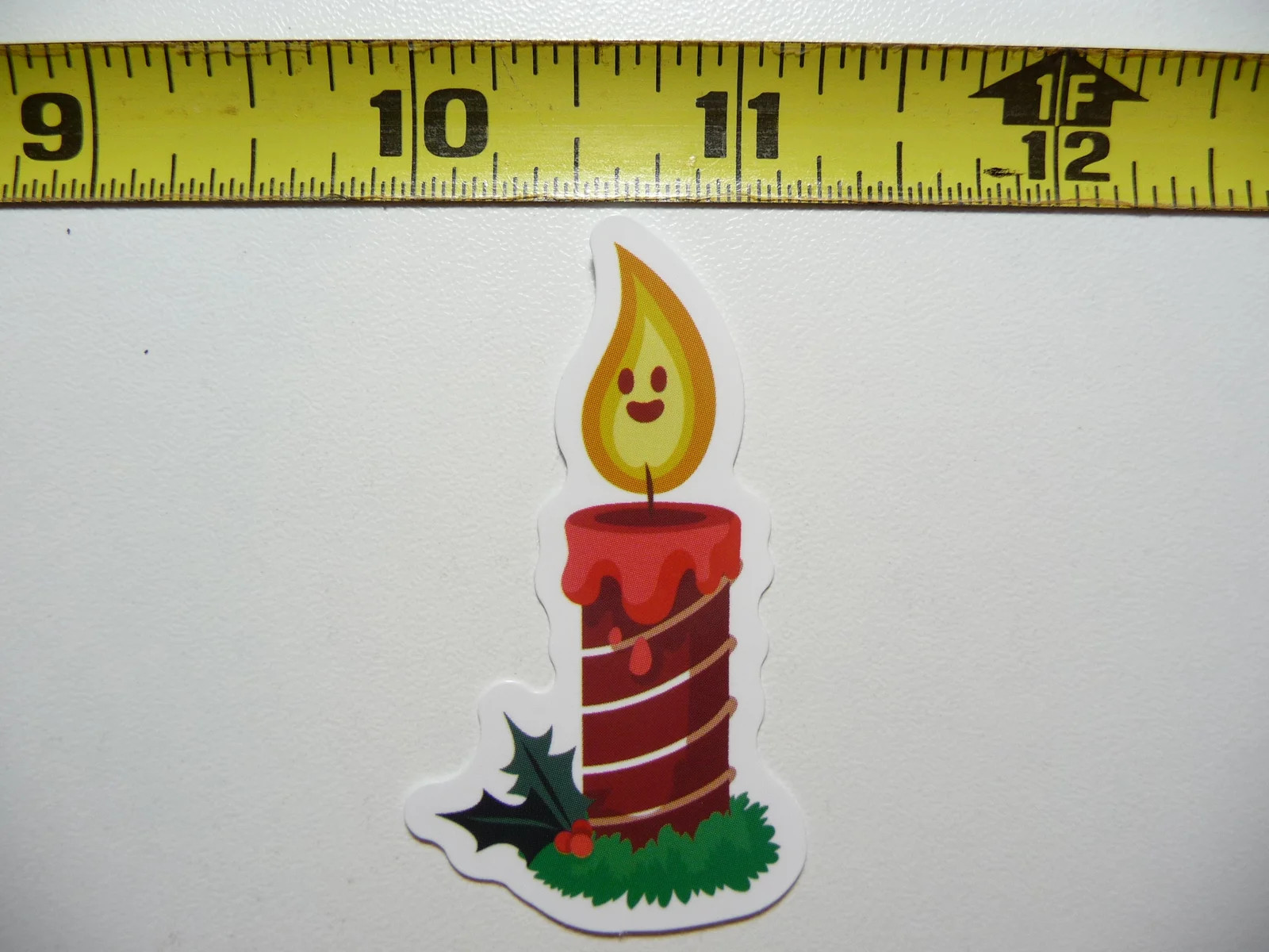 CHRISTMAS HAPPY CANDLE SMALL STICKER DECAL WINTER HOLIDAYS CHRISTIAN FUN