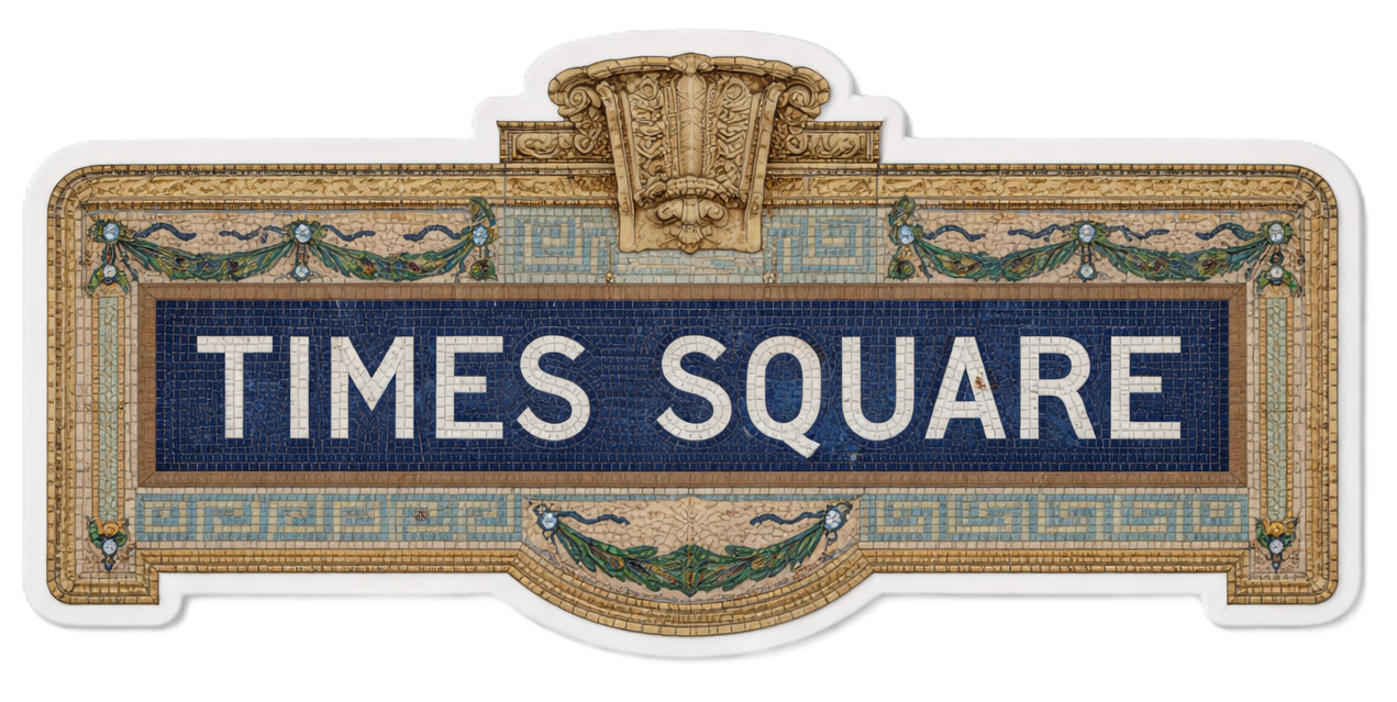 Times Square New York City – NYC – Iconic Subway Sign – NYC – STICKER / DECAL