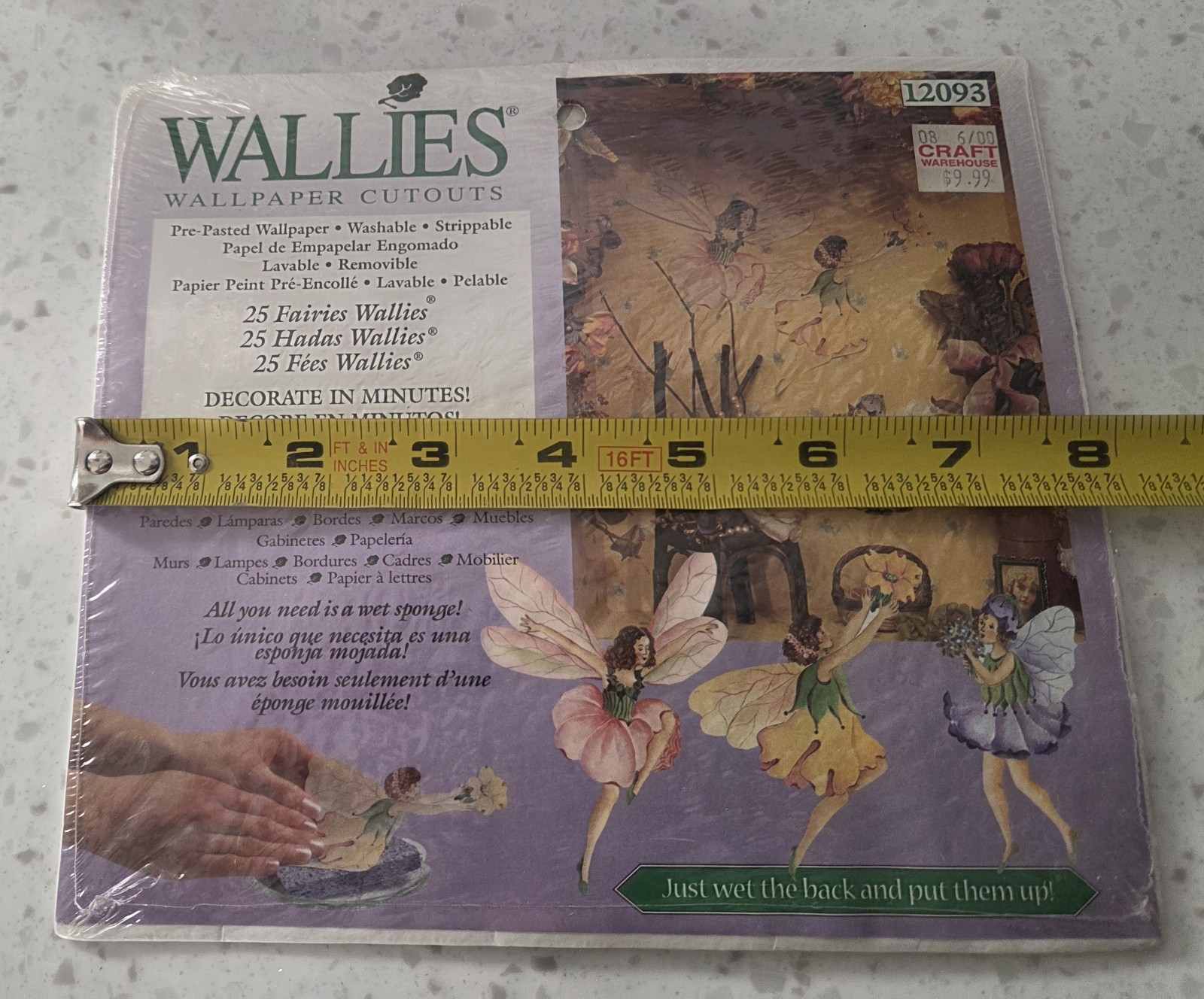 WALLIES Wallpaper Cutouts 25 Fairies New in Package Pre-pasted Wallpaper NOS