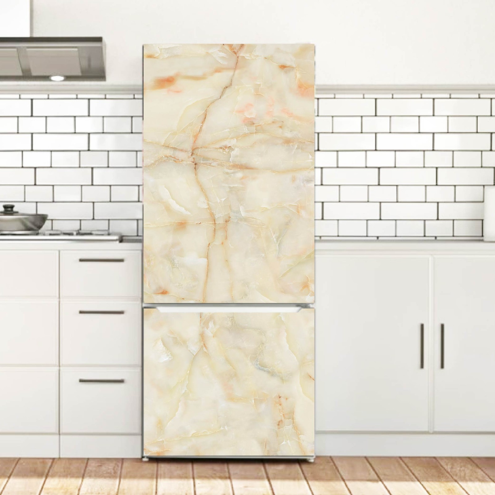Marble Fridge Wrap Removable, Renter Friendly Upgrade