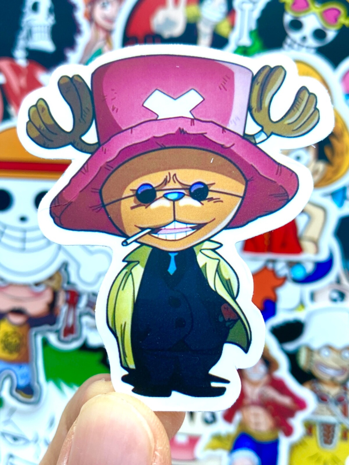 5-50 pcs One Piece Stickers, Anime Character Manga Movie Phone Car Laptop Decals
