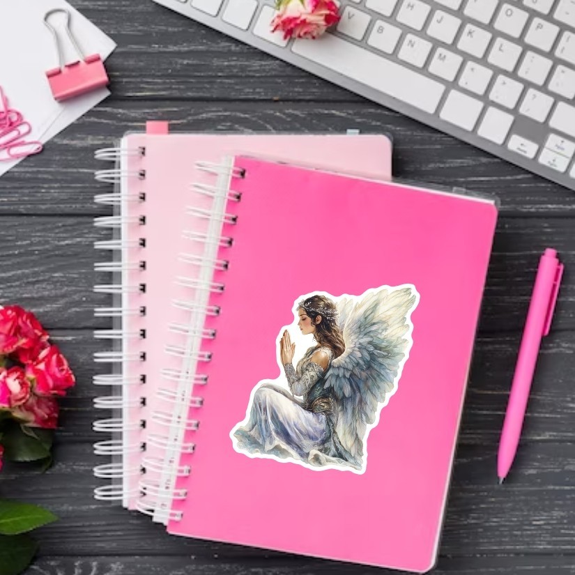 Angel Praying Sticker, Peel N' Stick, Different sizes