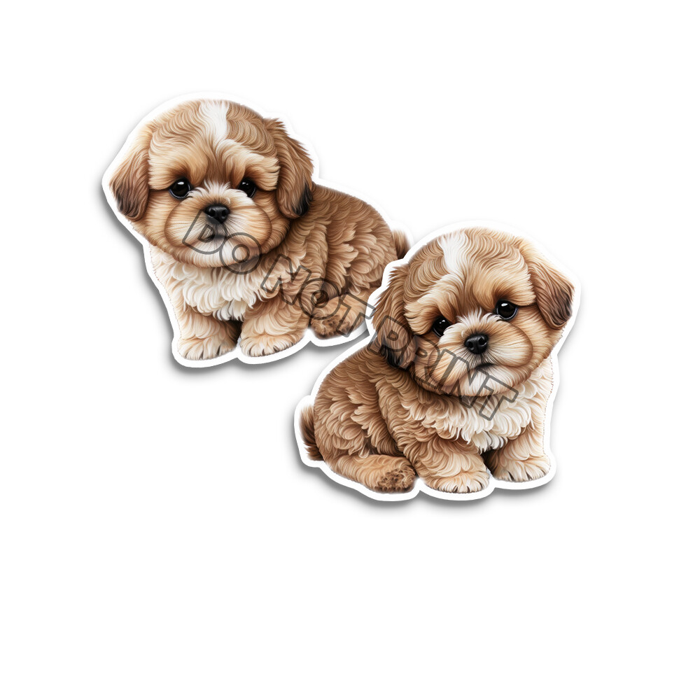 Soft Puppy Stickers Cuddly Dogs Cute Loving Decals M33053 – Set of 2
