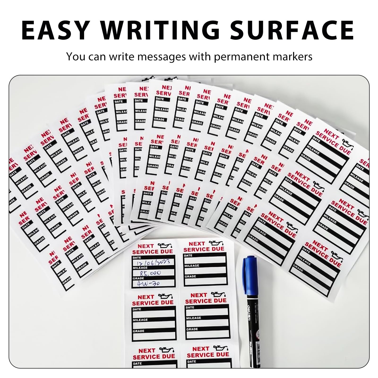 120 PCS Oil Change Stickers, 2×2 Inches Next Service Due Labels Static Cling …