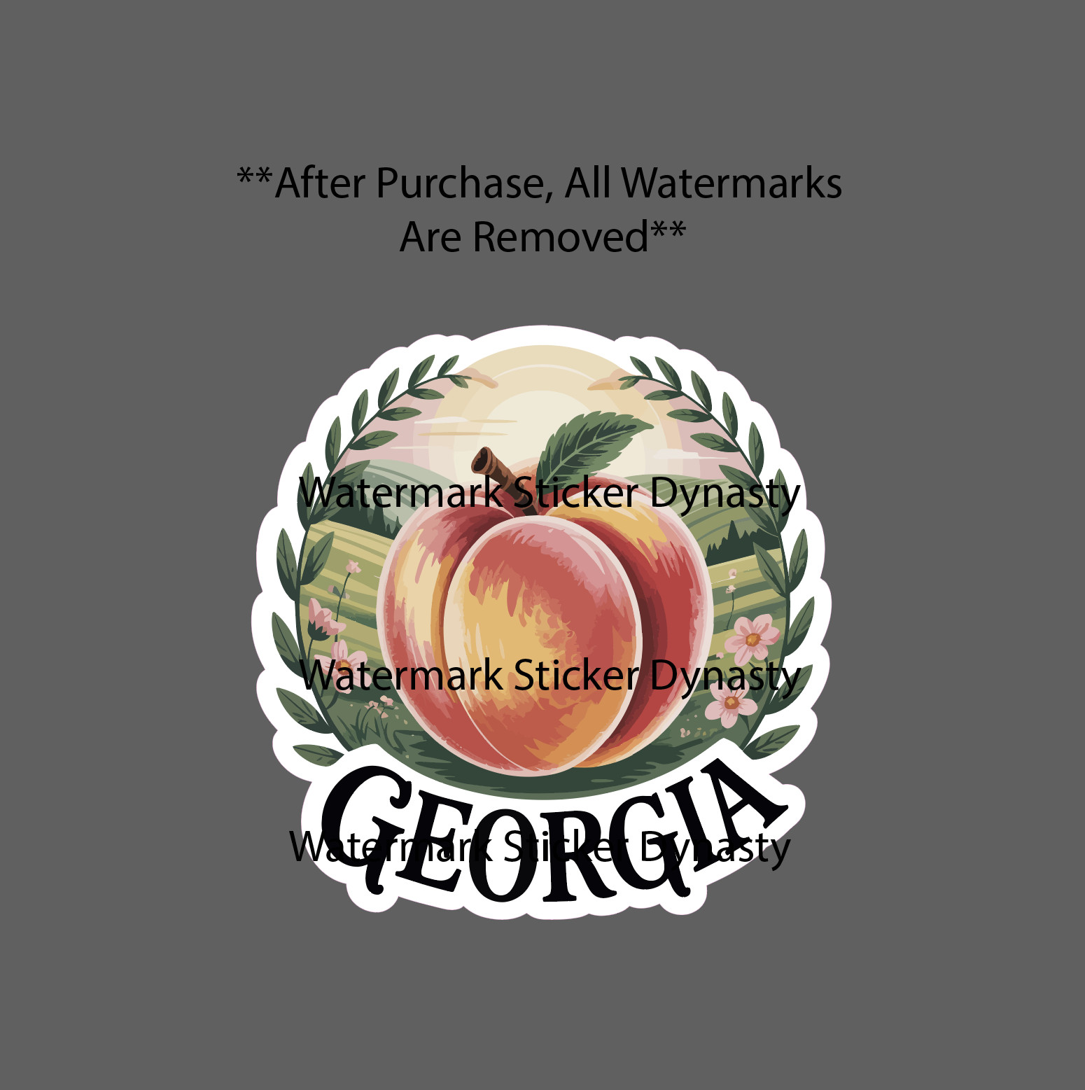 Georgia Sticker Waterproof Decal Peach Farm Agriculture South State Gift NEW