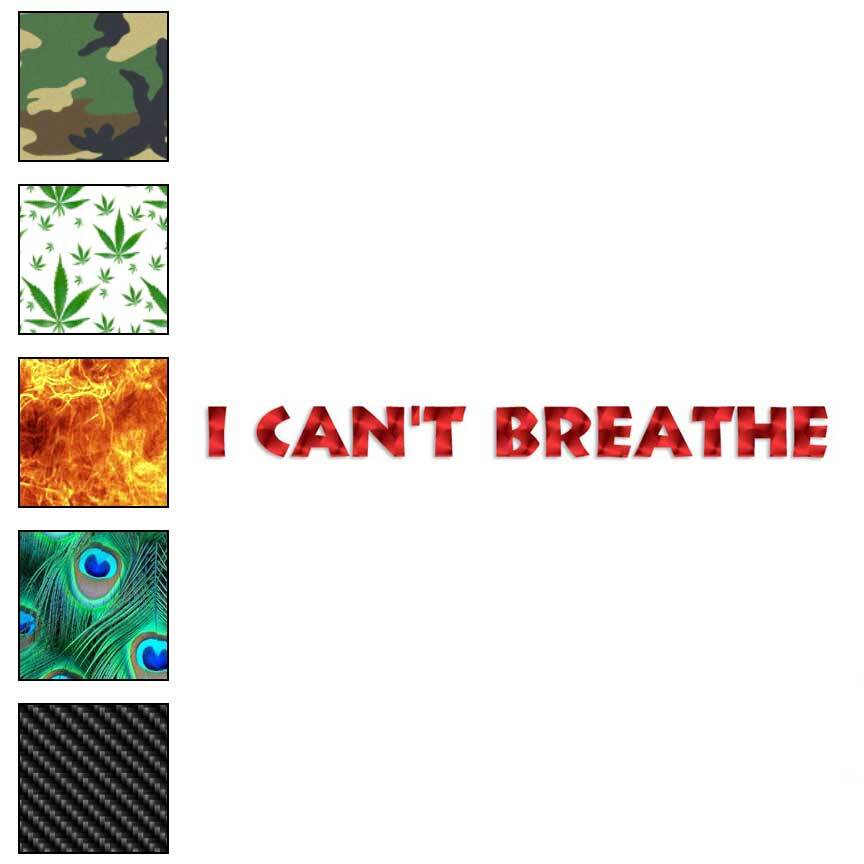 I Can't Breathe, Vinyl Decal Sticker, 40 Patterns & 3 Sizes, #4146